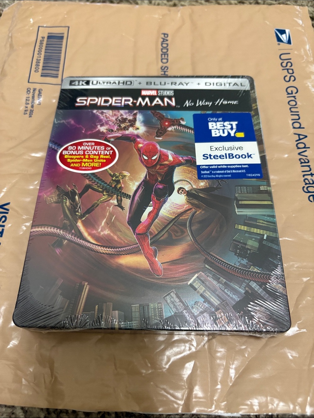 Spider-Man: No Way Home 4K ultra HD + Blu Ray + digital Limited Steel Book